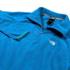 The North Face Turquoise Blue Fleece 1/4 Zip Pullover Jacket Women  s Sz M TNF