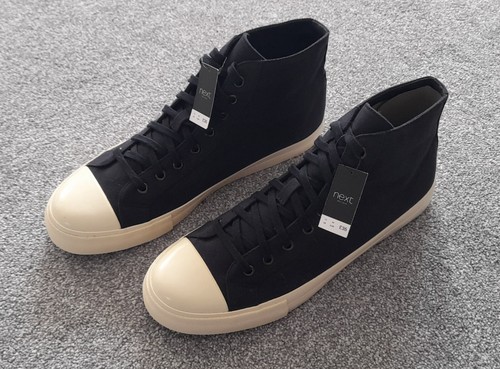 Next Hi Top Canvas Trainers Navy, Mens UK SIZE 10, Brand New With Tags