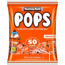 Tootsie Pops Single Flavor Bag-Orange Flavored Lollipops,(Select Flavor) 50 Ct