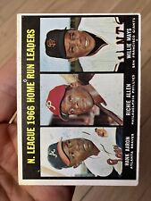 1967 Topps 1966 NL Home Run Leaders #244 Hank Aaron & Richie Allen & Willie Mays