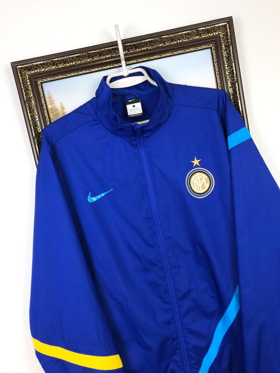 Nike Inter Milan Football Jacket Soccer Train Track Top Mens Blue