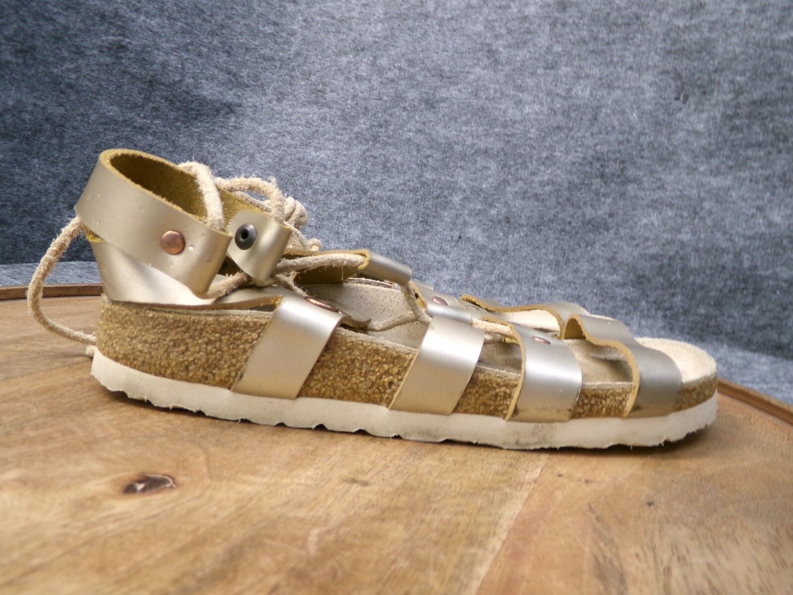 Birkenstock Papillio Women Cleo Gladiator Sandals Metallic Gold