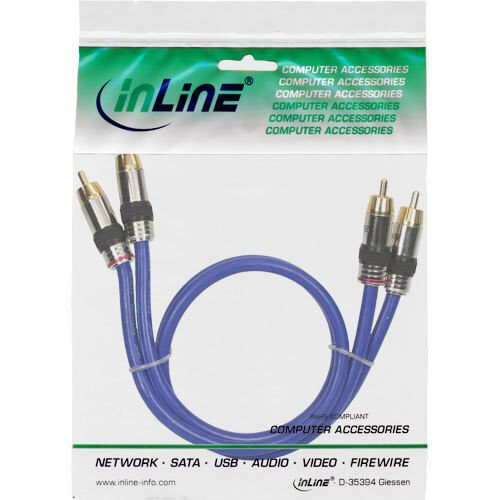 Thumbnail - Inline Cinch Kabel, Audio, 2xstecker/2xstecker, Premium, Blau, 0,5m