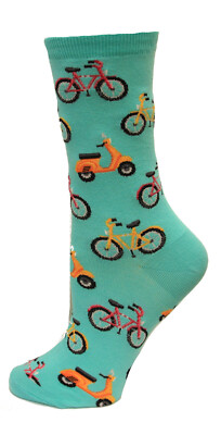 Hotsox Womens Bike And Vespa Socks, Mint, 1 Pair, Womens Shoe 4-10