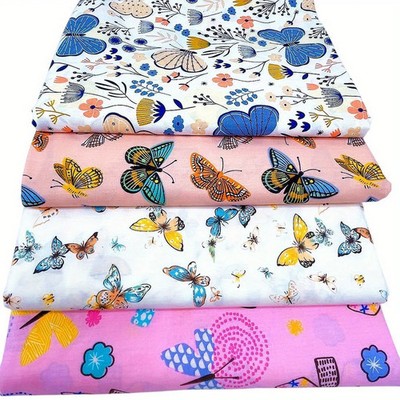 Bastelstoff Blumenmuster Quadratisch Patchwork Vorgeschnitten Polyester