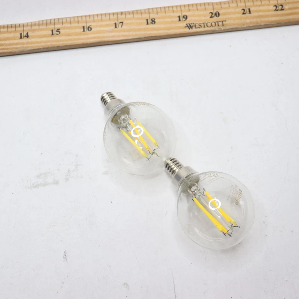 (2Pk) Philips LED Ultra Definition G16.5 Glass Light Bulb 350 Lumen Soft White   - Image 3 of 4