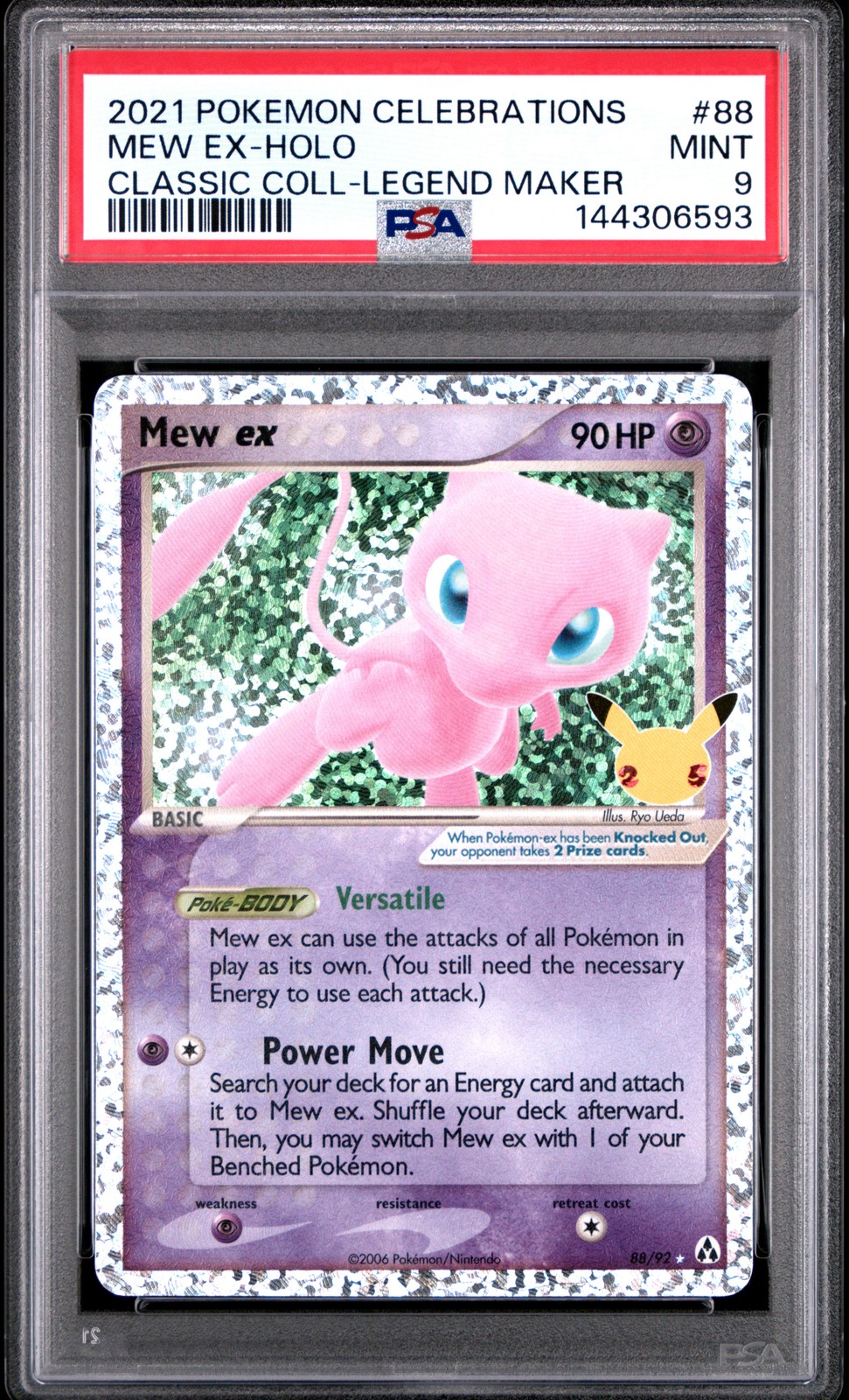 2021 POKEMON CELEBRATIONS CLASSIC COLLECTION #88 MEW EX-HOLO PSA 9