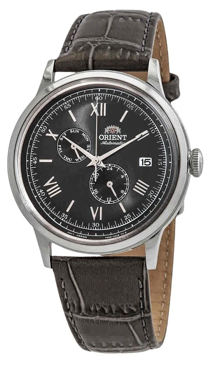 Orient Orologio Uomo Con Cinturino In Pelle Nera | Cassa In Acciaio Oro Rosa 43 Mm | Quadrante Bianco, Vetro Minerale | Impermeabile 3 Bar - 2