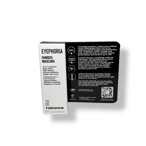 Rabanne Eyephoria Famous 5 in 1 Mascara Deep Black Travel Size .05 oz/1.5 mL - Picture 1 of 3