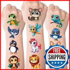 JCFIRE 102PCS Larger Temporary Tattoos For Kids  Adults - Cute Animals Party Fa