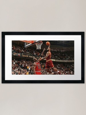 We done with the 90s - Lebron dunk gerahmtes Wandbild Poster Leinwanddruck Bild