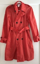 Comme Des Garcons Red White Polka Dot Rain Jacket Coat Size XS