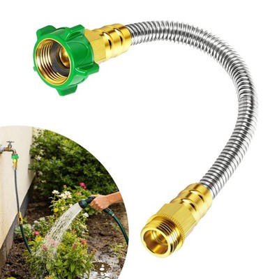 1Ft Stainless Steel Short Garden Hose Extension 3/4 Flexible Faucet Connector US