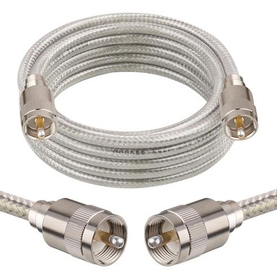MOOKEERF CB Coax Cable 10ft,RG8X Stranded Core UHF PL259 Male to Male Low Loss C