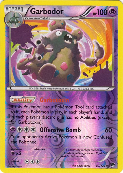 Garbodor - 57/122 - Holo Rare - Reverse  Holo NM BREAKPoint