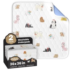 2 Packs White 5Layer Washable Waterproof Kids Bed Wetting Pads 36x36