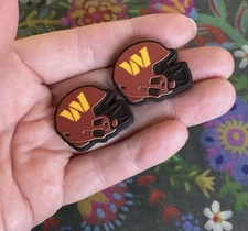 2 Pce WASHINGTON Football Team Silicone Focal Beads DIY Jewelry Beadable Pens