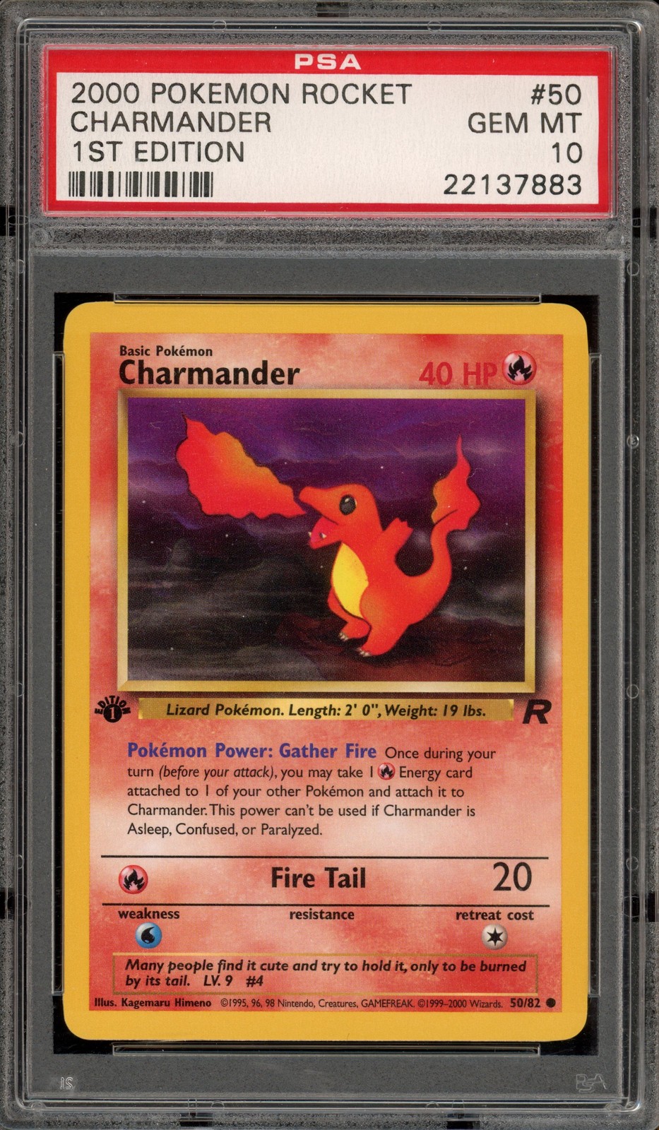 Pokemon Dark Charmander Team Rocket 1st Edition #50 PSA 10 Gem Mint