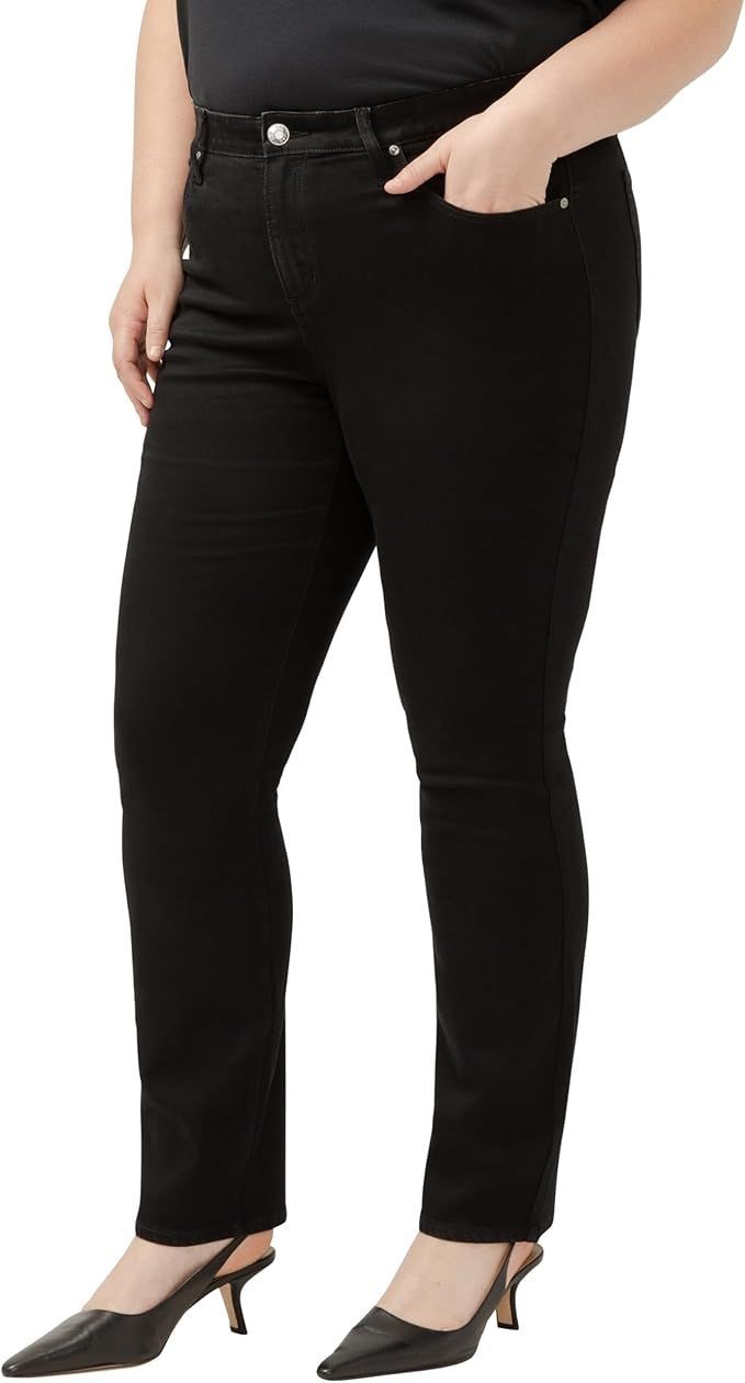 Jag Jeans Ruby Straight Leg 20W Mid Rise Best Kept Secret Black Stretch Denim