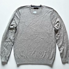 NAADAM Men  s Wool Cashmere Crewneck Sweater Beige Gray Size M NWT 212 Luxe Knit