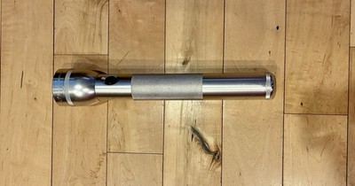 Vintage Mag Lite Flashlite 3 D-cell Silver Working Ontario