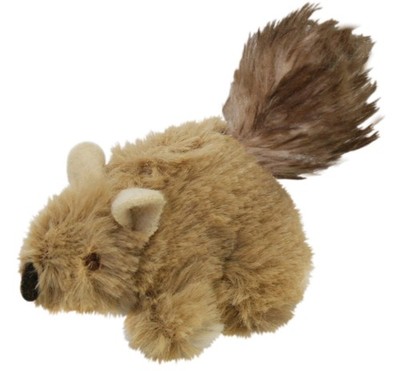 OurPet's PlayNSqueak Backyard Cat Toy Squeaking Squirrel, Small, Multi-Color