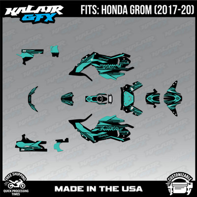 Graphics Kit for Honda GROM (2017-2020) Rugged Series-TEAL
