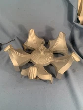 Antique 1920s Hanging Bat Wing 5 Light Slip Shade Deco Fixture restoration