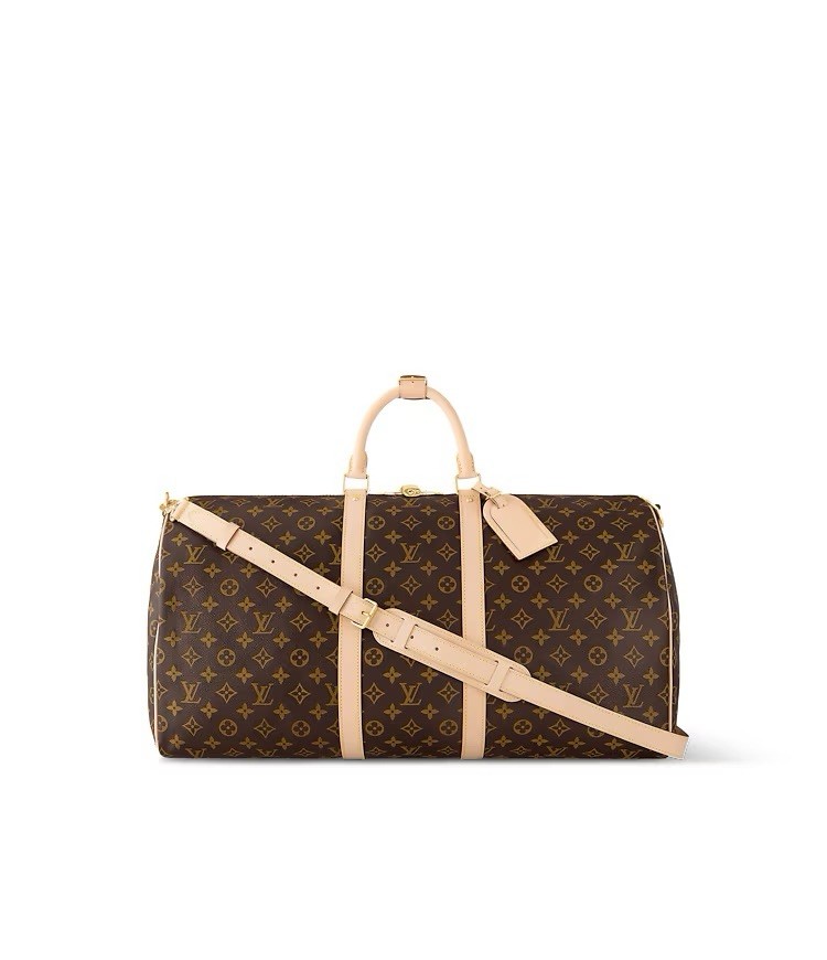 Louis Vuitton Keepall Bandoulière 55 Duffle Bag Brown Monogram