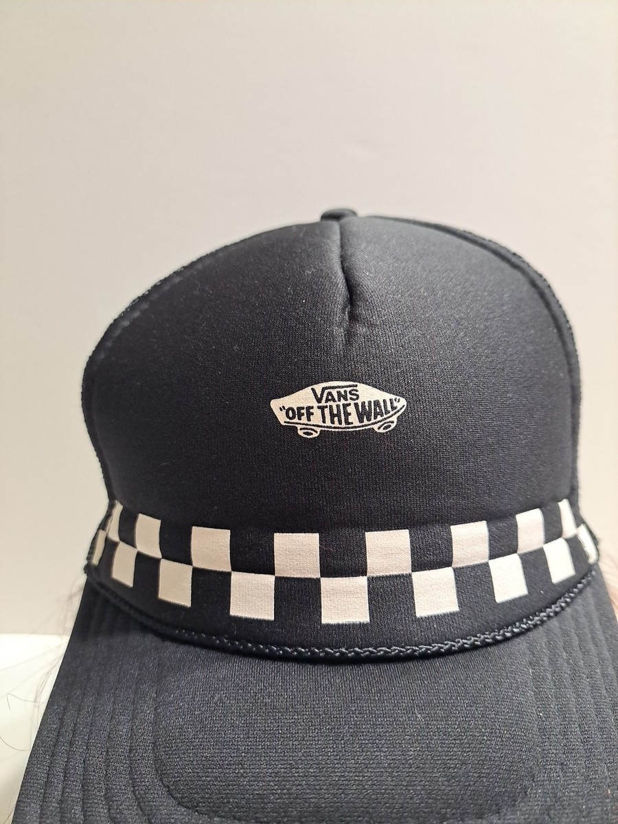 Vans Off The Wall Otto Hat Black Checker Board Mesh Snapback View 3