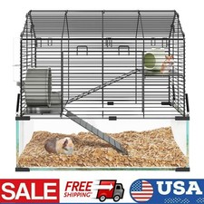 Hamster Cage Habitat 22.8 x 15 x 21.3" Pet Gerbil Mice AnimalHouse Transparent