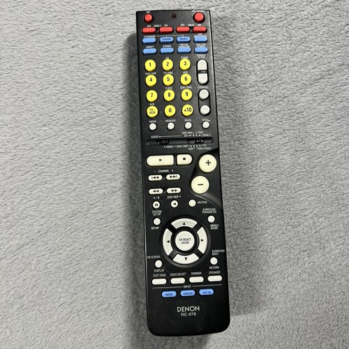 Denon Remote Control RC-978 OEM Audio Video Receiver Black Tested Clean