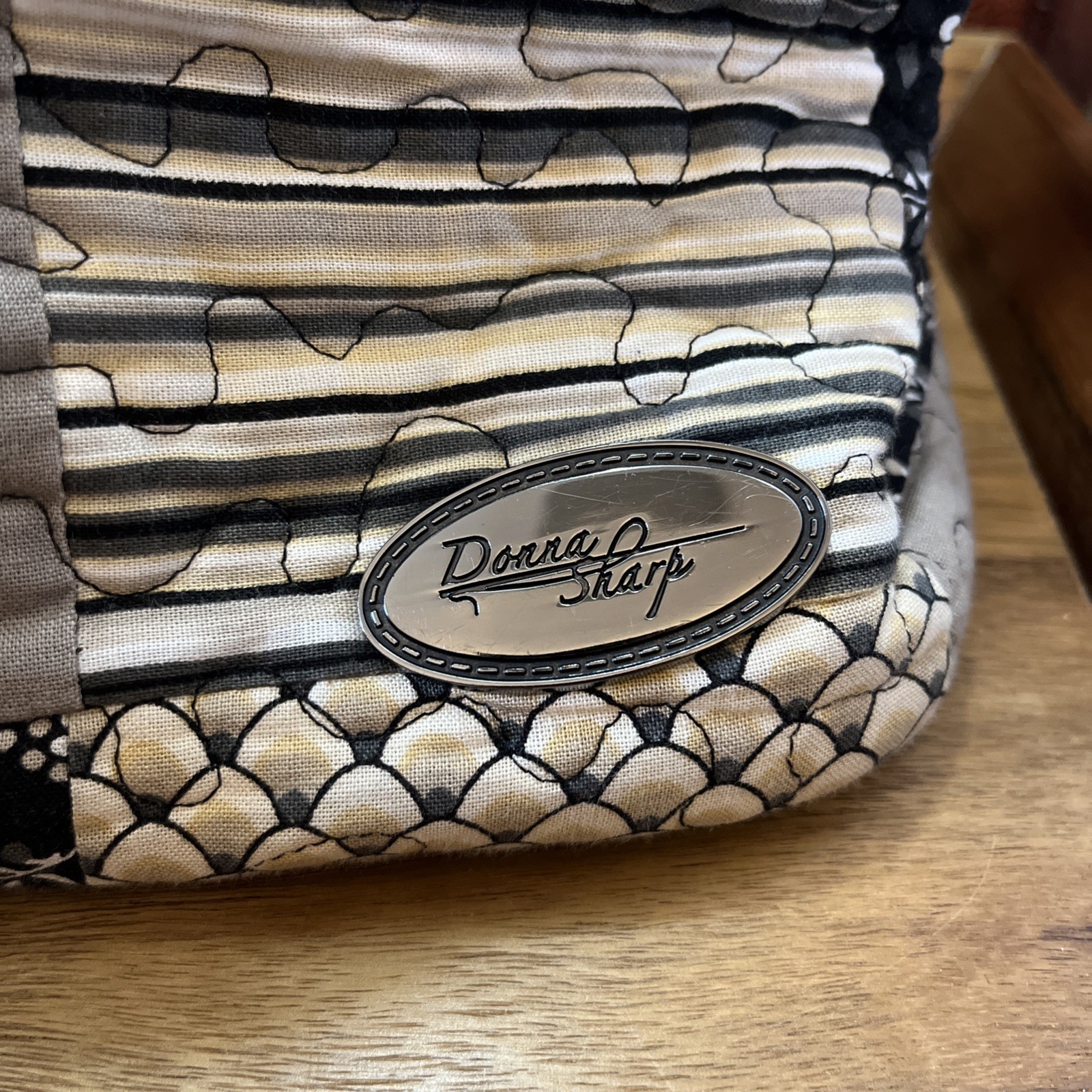 Donna Sharp Quilted Patchwork Purse Black White - image 2