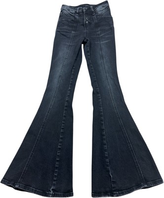 Flying Monkey Jeans Womens 23 High Rise Super Flare Stretch in Quartz