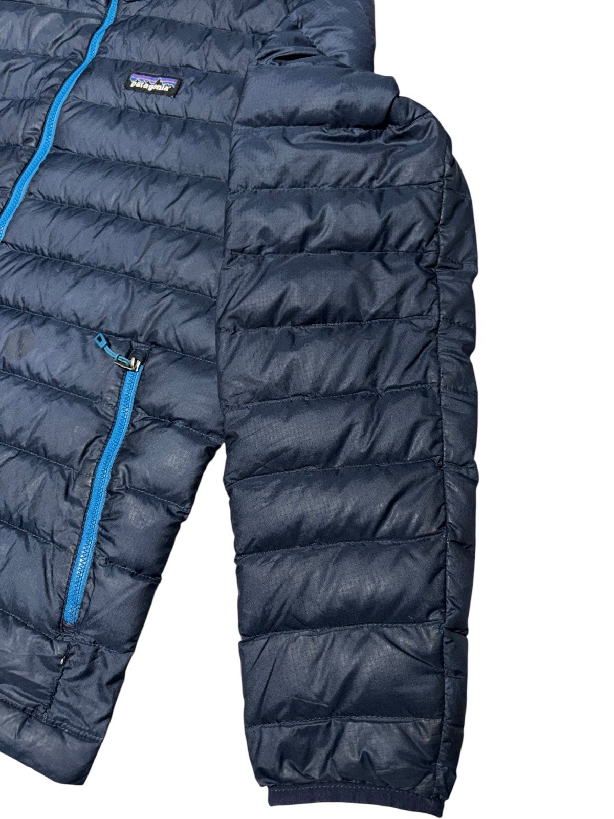 S Patagonia Down Sweater Puffer Quilted Jacket Puff Navy Blue Zip Goose Feather thumbnail 9