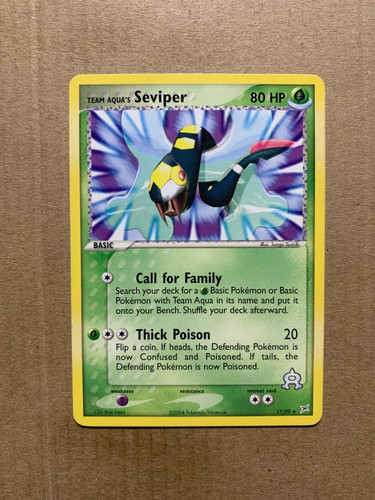 Aqua's Seviper 17/95 EX Team Magma vs Team Aqua - Rare Pokemon Card - EXC