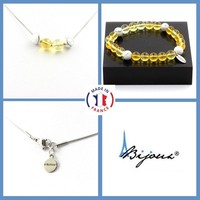 Mineralien Und Edelsteine. Schmuckset Armband Halskette Perlen Citrin + Howlith