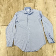 CK Calvin Klein Dress Shirt Men's Blue Long Sleeve Size 15 34/35 Slim Fit