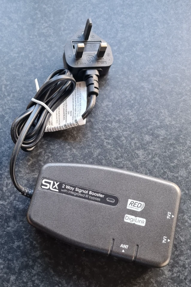 SLx 2 Way Signal Booster with IR Bypass 27822BMR | Freeview | HD | 20dB Gain - Image 2 of 4