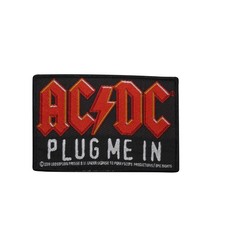 AC/DC Plug Me In Battle Jacket Sew On Woven Patch - OFFICIAL 10-12