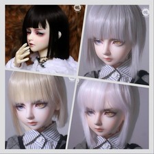 1/3 1/4 1/6 Short Straight Hair Neat Bangs Short Wig Fit BJD Doll Hairs