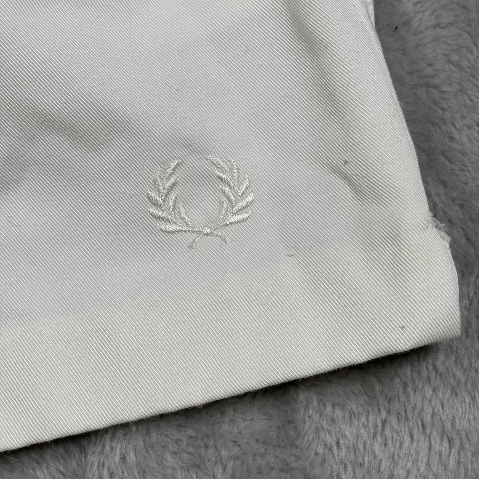 Pantalones Cortos Fred Perry De Colección Para Hombres 34 Blanco Tenis Preppy Cintura Elástica Hong Kong Foto 3 de 4