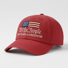 We The People Red Dad Hat Patriotic American Flag 250th Anniversary 1776 Freedom
