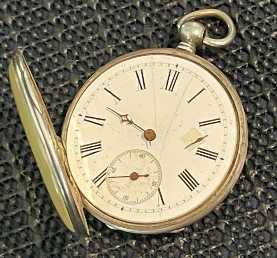 Antique Key Wind Pocket Watch Ornate Silver Tone Case Parts/Repair - Image 3 of 4