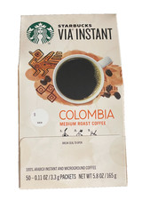 Starbucks Via Instant Brew Colombia Instant Coffee Box - 50 Pieces
