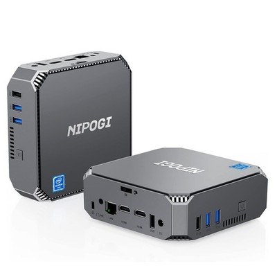 【80% Neue】NIPOGI 4K Mini PC Intel N100 16GB DDR4 Nein-SSD WIFI Windows 11 PRO