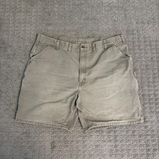 VTG Carhartt Mens Carpenter Duck Canvas Shorts Sz. 44 Desert B25 DES 0121