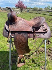 Used/vintage 15" TexTan Brahma Western saddle US made