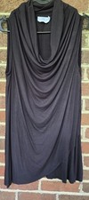 Simply Vera LG Sleeveless Lagenlook Black Knit Long Tunic Classic Capsule Modern