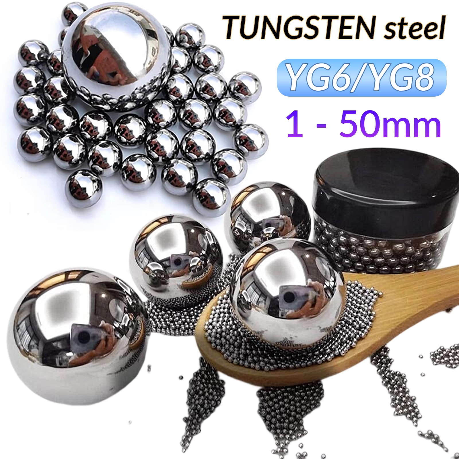 Ø 0.5 mm - 50 mm Tungsten Carbide Ball Steel Ball Bearings Carbide Diff Balls
